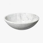 round bianco carrara marble sink