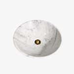 round bianco carrara marble sink