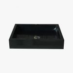 black granite rectangular sink