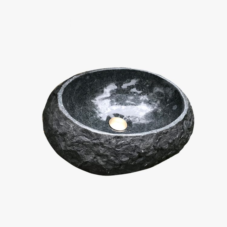 black granite vessel sink