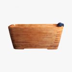 rectangular oak bathtub