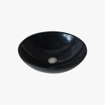 round black granite sink