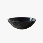 round nero marquina marble sink