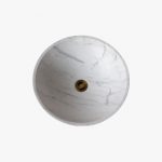 round volakas white marble sink