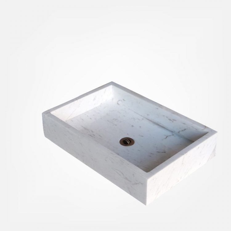 volakas white marble sink