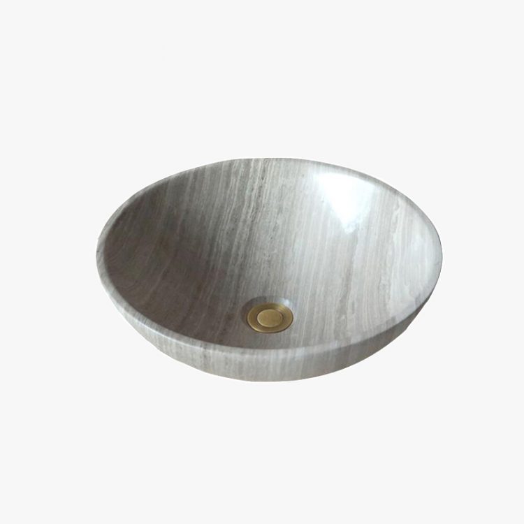 wood grain marble vessel sink