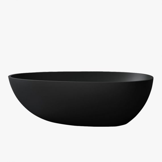 black egg shaped stone resin bathtub