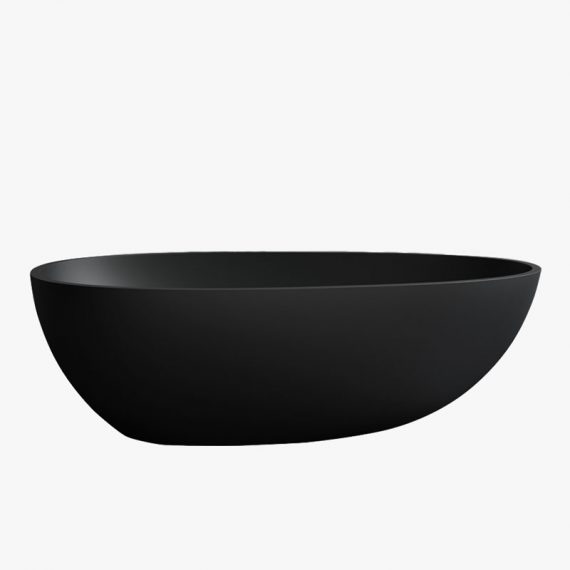 black quartz stone resin free-standing bathtub