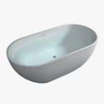 oval free-standing stone resin bathtub