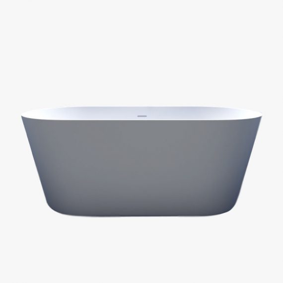 oval free-standing stone resin bathtub