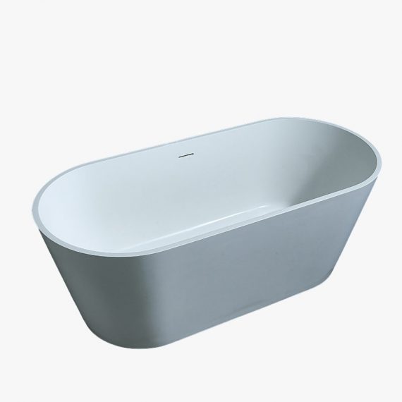 oval free-standing stone resin bathtub