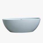 oval free-standing stone resin bathtub