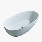 oval free-standing stone resin bathtub