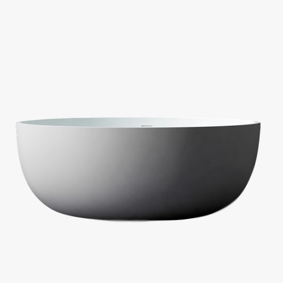 round free-standing stone resin bathtub