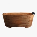 rubber wood oval bathtub