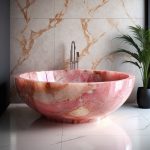 round pink onyx bathtub