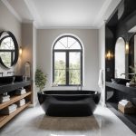 oval black granite bathtub