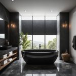 oval black granite bathtub