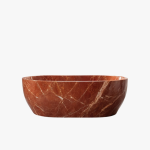 oval red marble bathtub